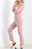 Buyers Butik Nakışlı Fitilli Pijama Takımı Pembe - 19217.1048.