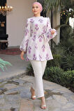 Buyers Butik Desenli Tunik Mor - 20275.1778.