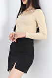 Buyers Butik Kare Yaka Bluz Bej - 20308.631.