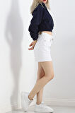 Buyers Butik Şardonlu Owersize Crop Sweat Lacivert - 21391.200.
