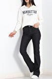 Buyers Butik Üç İplik Gömlek Yaka Oversize Sweat Ekru - 21624.200.