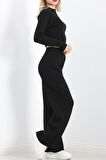 Buyers Butik Crop Triko Takım Siyah - 3121.1577.
