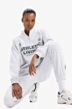 DeFactoFit Oversize Geniş Kalıp Dik Yaka Baskılı Sporcu Sweatshirt D7754AX25SPGR93