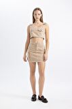 DeFacto Coool Gabardin Askılı Crop Bluz C4455AX24SPBG387