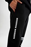DeFactoFit Kalın Jogger Eşofman Altı NBA Houston Rockets Standart Fit Normal Kesim Cepli Düz Paça C9278AX24AUBK81