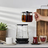 Homend Royaltea 1746H Konuşan Cam Çay Makinesi Siyah