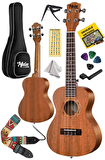 Midex CT-24M Set Maun Concert Ukulele (Softcase Capo Metod Nota Sticker Askı Pena)