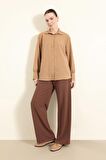 Regular Fit Basic Düz Uzun Kollu Gömlek Tunik