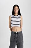 DeFacto Slim Fit Dar Kesim Çizgili Bisiklet Yaka Atlet C6206AX24SMBK81