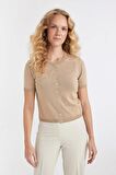 DeFacto Regular Fit Bisiklet Yaka Basic Düz Düğmeli Kısa Kollu Triko Hırka D4643AX24AUBG208