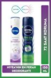 Nivea Men Erkek Sprey Deodorant Fresh Sensation 150ml Ve Kadın Sprey Deodorant Fresh Sensation 150ml