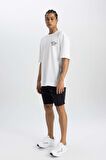 DeFactoFit Oversize Fit Bisiklet Yaka Sırt Baskılı Kısa Kollu Tişört C0423AX24SMWT80