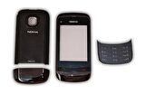Nokia C2-02  Kapak Nokia C2-02  uyumlu Siyah ön Kapak Arka Kapak ve Tuş Takımı