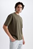 DeFacto Boxy Fit Bisiklet Yaka Basic Düz Kısa Kollu Tişört D5071AX24HSKH361
