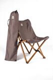 BAG THE JOY AHŞAP KATLANIR MASA SANDALYE SETİ – 70*70*55 cm KAHVERENGİ - KOYU GRİ