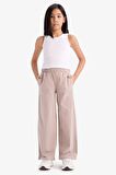 Kız Çocuk Esnek Belli Wide Leg Geniş Paça Pantolon