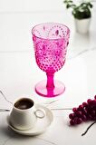 Akrilik Pembe 6 Lı Ayaklı Bardak