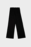 DeFacto Relax Fit Beli Lastikli Selanik Kumaş Basic Düz Triko Siyah Pantolon B4311AX24WNBK81