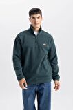 DeFacto Relax Fit Dik Yaka Fermuarlı Polar Sweatshirt D2348AX24AUGN536