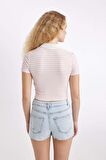 DeFacto Fitted Polo Yaka Fitilli Kaşkorse Kısa Kollu Tişört A0380AX24SMPN614