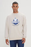 Oversize Fit Bol Kesim Real Madrid Lisanslı Pamuklu Bisiklet Yaka Sweatshirt