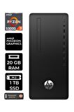 HP 295 G9 RYZEN 3 5300G 20GB RAM 1TB SSD RX550/4GB W11PRO 6D391EA MASAÜSTÜ PC & PER4 BELLEK