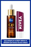 Nivea Q10 Kırışıklık Karşıtı Çift Etkili Cilt Serumu 30ml, Böğürtlen Işıltılı Dudak Bakım Kremi