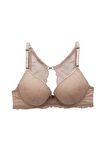2'li Ekonomik Paket Nude Siyah 6808 Rome Yarı Destekli Sırt Detay Dantelli Sütyen Set