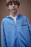 DeFacto Erkek Çocuk Baskılı Kapüşonlu Fermuarlı Sweatshirt D8536A825SPIN195