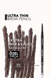 Flormar Kaş Kalemi & Fırçası - Ultra Thin Brow Pencil - 004 Dark Brown - 8690604572137