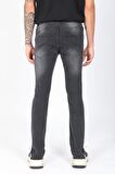 Erkek Straight Fit Fermuar Detaylı Jean Pantolon