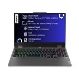 Lenovo LOQ 15IRX9 Intel Core i7-13650HX 8GB 512GB SSD 6GB GeForce RTX 3050 95W 15.6" FHD Freedos Taşınabilir Dizüstü Bilgisayar 83DV00G5TR