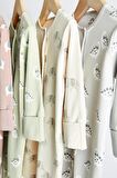 % 100 Pamuklu Neutral Printed 4’lü Tulum Set
