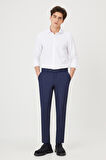 Erkek Lacivert Slim Fit Dar Kesim Esnek Klasik Pantolon