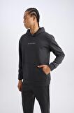 DeFactoFit Standart Fit Kapüşonlu Arma Baskılı Kanguru Cepli Skuba Dalgıç Kumaş Sporcu Sweatshirt D1892AX24AUAR231