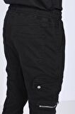 Erkek Siyah Kargo Cepli Jogger Pantolon