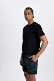 DeFactoFit Regular Fit Baskılı Esnek Dokulu Kısa Boy Sporcu Deniz Şortu A4185AX24HSBK81