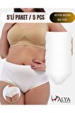Kadın Büyük Beden Külot Full Brief (5XL, 6XL, 7XL) 5 Farklı Renk 1 Pakette