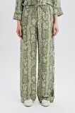 DeFacto Rahat Palazzo Pantolon Wide Leg Geniş Bol Paça Desenli Yüksek Bel C4042AX25SPGN698