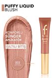 Flormar Puffy Nemlendirici Etkili &Parlak Bitişli Sünger Aplikatörlü Likit Allık-003 Rosy Glow-8682536093903