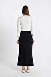 DeFacto Regular Fit Basic Düz Maxi Siyah Triko Etek A1314AX24AUBK81