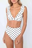 Angelsin Puantiyeli Bikini Takım Beyaz