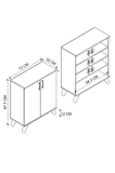 Bofigo 4 Raflı 2 Kapaklı Ayakkabılık Çok Amaçlı Dolap Ayakkabı Dolabı Ceren Çam
