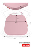 XPERMATE StandartFit Oval Sandalye Minderi Fermuarlı Yıkanabilir Kılıf Bağcıklı Su ve Yağ İtici 42x42x5 Pembe