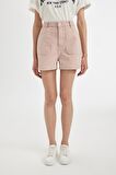 DeFacto Mom Fit Yüksek Bel Kısa Paça Gabardin Şort D0042AX24HSBR134