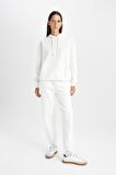 DeFacto Relax Fit Kapüşonlu Kanguru Cepli Kalın Basic Düz Sweatshirt W1240AZ24WNER105