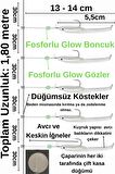 Eagenset Silikon Balıklı Çapari 5.5 Cm (2 Adet) Silikon At Çek Takımı Beyaz Fosforlu Glow Gözler ve Fosforlu Glow Boncuklu