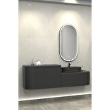 SIESTA SINGLE 184 CM BANYO DOLABI  ANTRASİT - BOY DOLAP HARİÇ