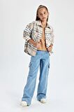 DeFacto Kız Çocuk Kareli Uzun Kollu Gömlek B1294A823WNGR432