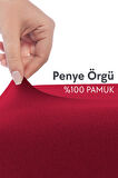 Calmera Home Tek Kişilik %100 Pamuk Penye Lastikli Çarşaf - 100 x 200 cm Kırmızı
